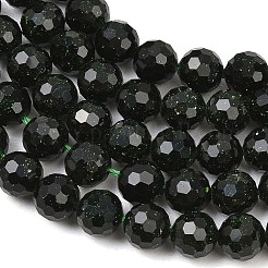 Synthetik grün goldstone Perlen Stränge&nbsp;GG-CBA199E-F03-8mm