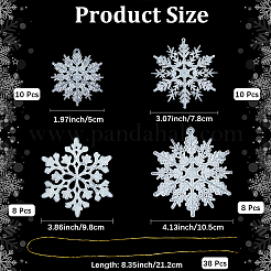 36 x Schneeflocken-Anhänger aus Kunststoff.&nbsp;DIY-CP0013-33A