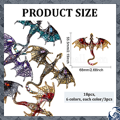 18 spilla smaltata a forma di pterosauro in 6 colori&nbsp;JEWB-ME0001-41