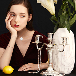 DIY-Sets zum Basteln von Halsketten mit Anhängern zum Thema Valentinstag&nbsp;DIY-UN0002-06
