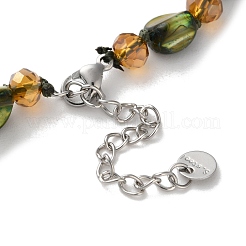 Boho-Halsketten aus gefärbten natürlichen Muschelsplittern und Glasperlen für Frauen&nbsp;NJEW-H047-03