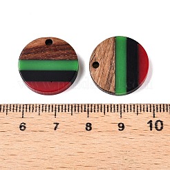 Anhänger aus Epoxidharz und Walnussholz in jamaikanischer Farbe&nbsp;RESI-N039-122A
