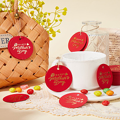 100 stücke muttertag flache runde gold stempel wort glücklich muttertag hängen tag&nbsp;DIY-SP0003-88B