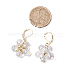 Conjuntos de collares y pendientes de aro con colgantes de flores y cuentas de vidrio y semillas de vidrio&nbsp;SJEW-MZ00011