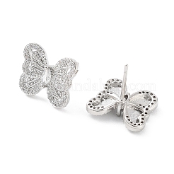 Schmetterlings-Ohrstecker mit Mikropavé-Beschichtung aus klarem Kubikzirkonia für Damen&nbsp;KK-Z038-17P