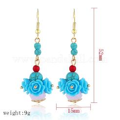 Boucles d'oreilles pendantes artisanales en fer et acrylique pour femmes&nbsp;GE3753-1