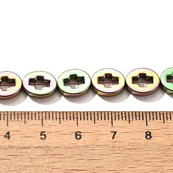 Brins de perles d'hématite non magnétiques synthétiques galvanisées&nbsp;G-L613-Z01-02J