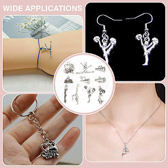 100 pz 10 stili serie cheerleading ciondoli in lega in stile tibetano&nbsp;FIND-ME0001-65