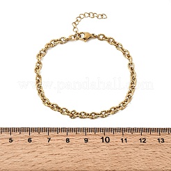 Gehämmertes Kabelkettenarmband aus Edelstahl 304 für Damen&nbsp;BJEW-Z167-02G