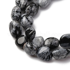Naturschneeflocke Obsidian Perlen Stränge&nbsp;G-K395-A04-02
