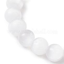 Braccialetti elasticizzati con perline di selenite e diaspro imperiale naturale tinto tondo da 8 mm per donna e uomo&nbsp;BJEW-JB10768