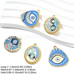 5 pendentif en acier inoxydable 304 imprimé sur le thème des yeux&nbsp;STAS-YW0001-10