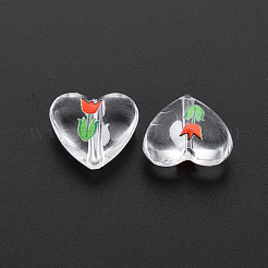Transparent bedruckten Acryl-Perlen&nbsp;TACR-N006-54