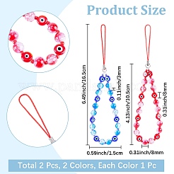 Abalorio para teléfono con cuentas de mal de ojo&nbsp;HJEW-CP0001-38