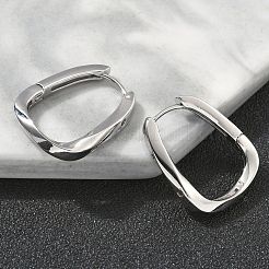 Orecchini a cerchio rettangolari in ottone&nbsp;EJEW-D320-24P