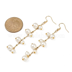 3 par de pendientes colgantes de perlas de vidrio de 3 estilos&nbsp;EJEW-JE06463