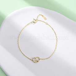 Bracciali a maglie in argento sterling s925 per donna&nbsp;BJEW-D318-01G