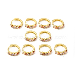 Boucles d'oreilles créoles trapézoïdales en zircone cubique&nbsp;EJEW-E270-23G