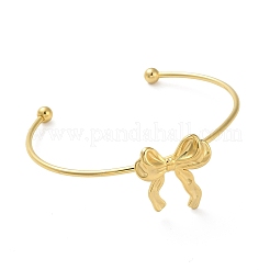 Braccialetti con polsino a fiocco in acciaio inossidabile 304 per donna&nbsp;AJEW-R100-01A-G