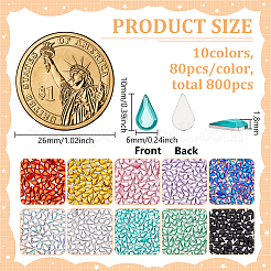 800 Stück 10 Farben flache Rückseite & Rückseite plattiert transparente Acryl-Strass-Cabochons&nbsp;OACR-FG0001-34