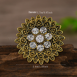 Vintage-Fingerringe im orientalischen Blumenstil aus Zinklegierung mit Strassen&nbsp;TH0297-1