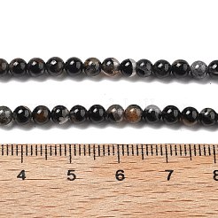 Naturali nera perle di tormalina fili&nbsp;G-Q031-A01-4mm