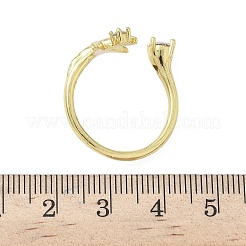Manschettenringe aus Messing mit Mikropavé-Zirkonia für Damen&nbsp;RJEW-H256-08G