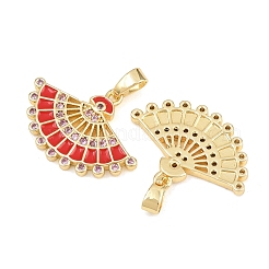 Pendentifs en laiton émaillé et zircon cubique rose&nbsp;KK-E800-09C-G