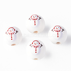 Bemalte runde Perlen aus Naturholz&nbsp;X1-WOOD-N006-181