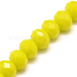 Cuentas de rondelle de cristal de color sólido opaco hebras&nbsp;EGLA-F049A-06