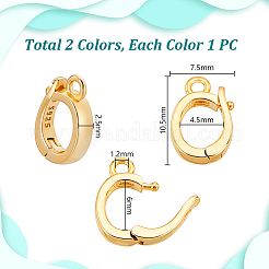 2 pièce 2 couleurs 925 bélières de pendentif en argent sterling&nbsp;STER-GA0001-15