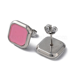 6 paire de boucles d'oreilles carrées en acrylique de 2 couleurs&nbsp;EJEW-A024-03A