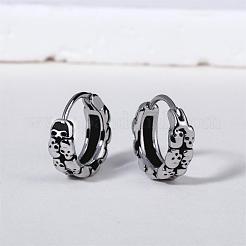 Orecchini a cerchio in acciaio inossidabile 316 con teschio per uomo e donna&nbsp;EJEW-SZ0001-95