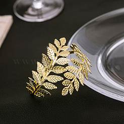 1 bracciale rigido in lega a foglia per donna&nbsp;AJEW-CY0001-33G