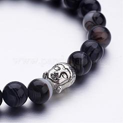 Natürliche Achat Perlen Stretch-Armbänder&nbsp;BJEW-JB02584-04