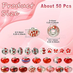 50 pezzo di perline europee in resina&nbsp;RESI-CJC0050-01C