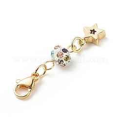 Decorazioni pendenti a stella in ottone con zirconi cubici&nbsp;HJEW-JM00794