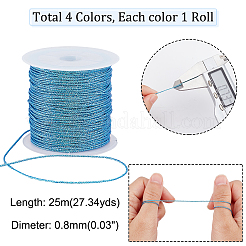 4 rouleau de cordon tressé en polyester 4 couleurs&nbsp;WCOR-AR0001-04B