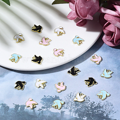 80pcs 4 Farben Zinklegierung Emaille Charms&nbsp;PALLOY-CJ0001-151