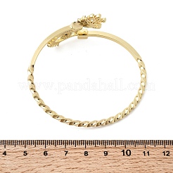 Armreifen aus Messing mit Augenmotiv und Mikropavé-Fassung aus Zirkonia für Damen&nbsp;BJEW-F526-01A-G