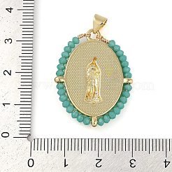 Pendentifs avec zircon cubiques à micro-pavés en laiton&nbsp;KK-U032-01G-D02
