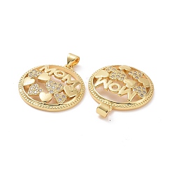 Pendenti in ottone con micro pavé di zirconi trasparenti per la festa della mamma&nbsp;ZIRC-F134-06G