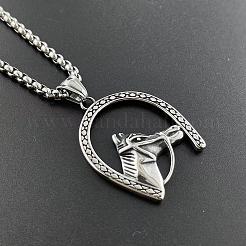 Vintage 304 Edelstahl Pferdekopf Anhänger Punk Street Halskette Schmuck&nbsp;ZB8161