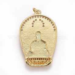 Ciondoli in ottone con placcatura a cremagliera con micro pavé di zirconi chiari&nbsp;KK-M229-11G
