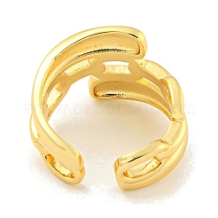 Bague de manchette ouverte en chaîne torsadée en laiton pour femme&nbsp;RJEW-M173-11A-G