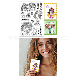 Individuelle Klarsichtstempel aus PVC-Kunststoff mit Sommermotiv&nbsp;DIY-WH0631-0779