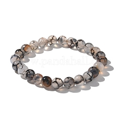 Natürliche Drachen Venen Achat Perlen Stretch Armbänder&nbsp;BJEW-Q692-02C
