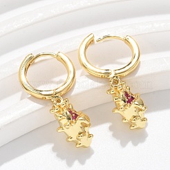 Ottone zirconi Orecchini a cerchio&nbsp;EJEW-Q015-01G