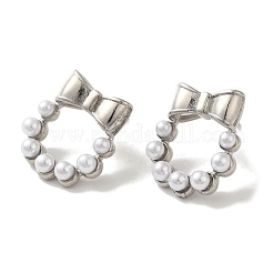 Boucles d'oreilles à clous en laiton plaqué à crémaillère&nbsp;EJEW-R162-37P