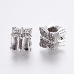 Messing Mikro ebnen Zirkonia European Beads&nbsp;OPDL-P001-31